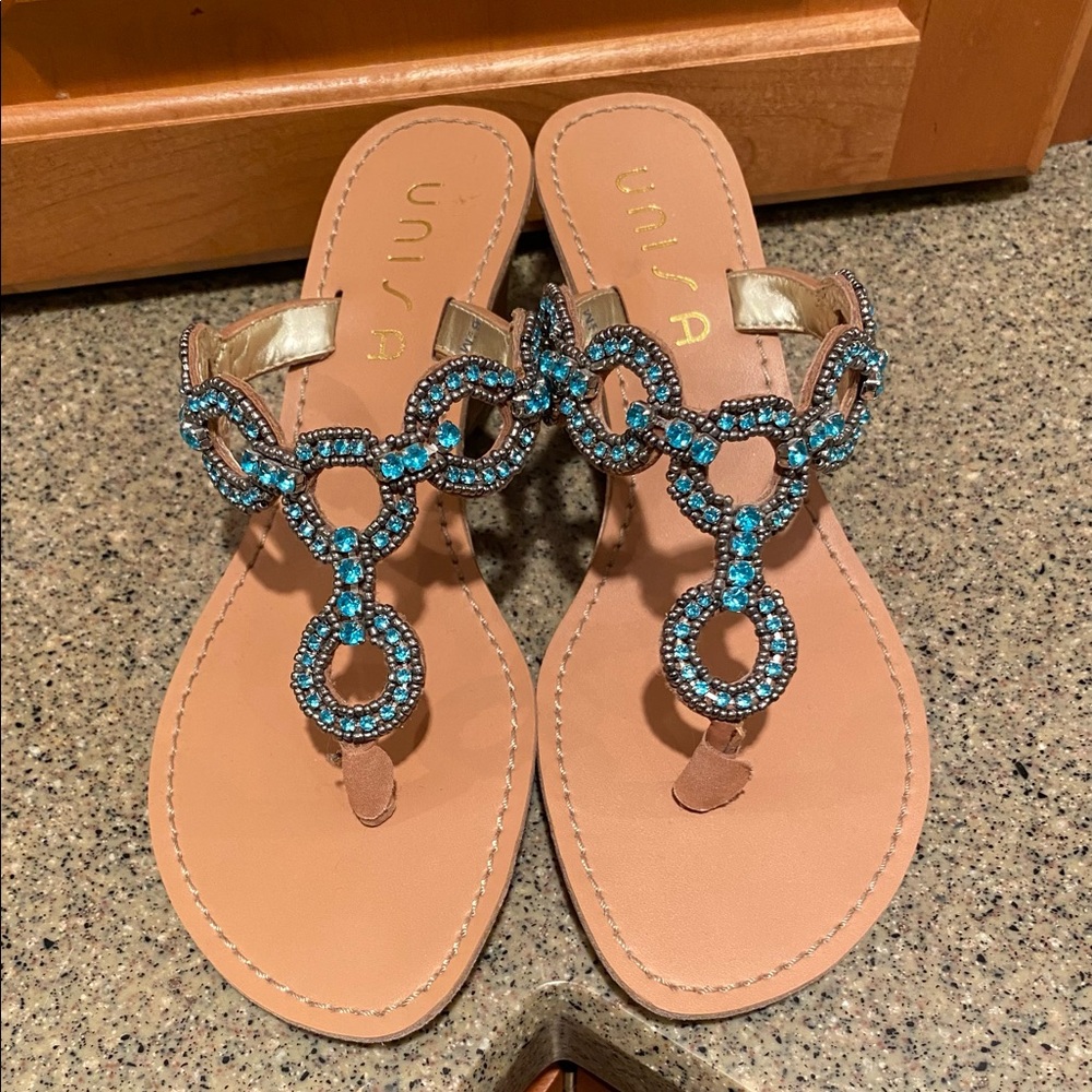 *NEW* Unisa Turquoise Thong Cork Sandal